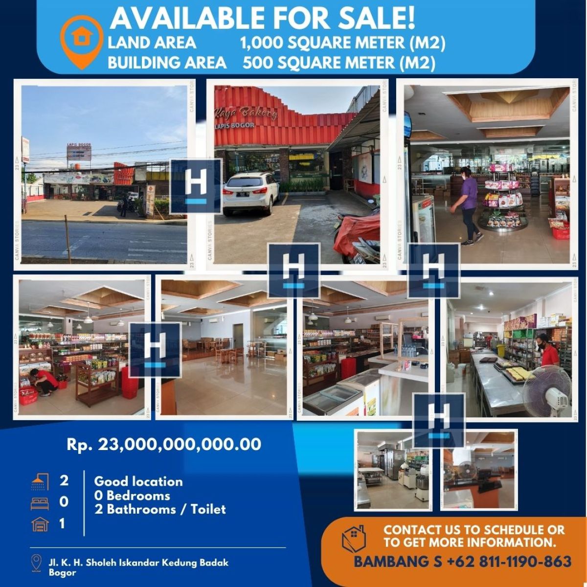 TOKO DIJUAL 1.000 - 500 JL. SHOLEH ISKANDAR BOGOR