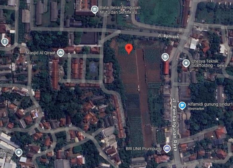DISEWA KAVLING 4.557 METER PERSEGI JL. RAYA PUSPITEK GUNUNG SINDUR KABUPATEN BOGOR