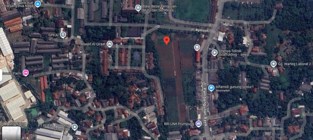 DISEWA KAVLING 4.557 METER PERSEGI JL. RAYA PUSPITEK GUNUNG SINDUR KABUPATEN BOGOR