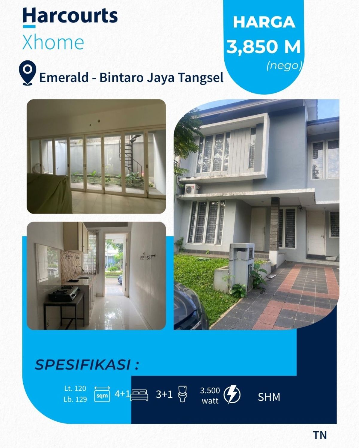 Dijual rumah di cluster Emerald Bintaro Jaya Tangerang Selatan