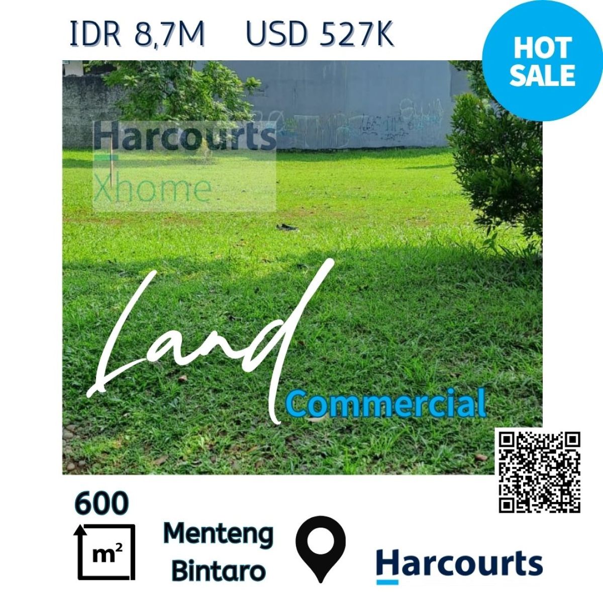 Tanah Dijual Menteng Bintaro Tangsel Pinggir Jalan Raya