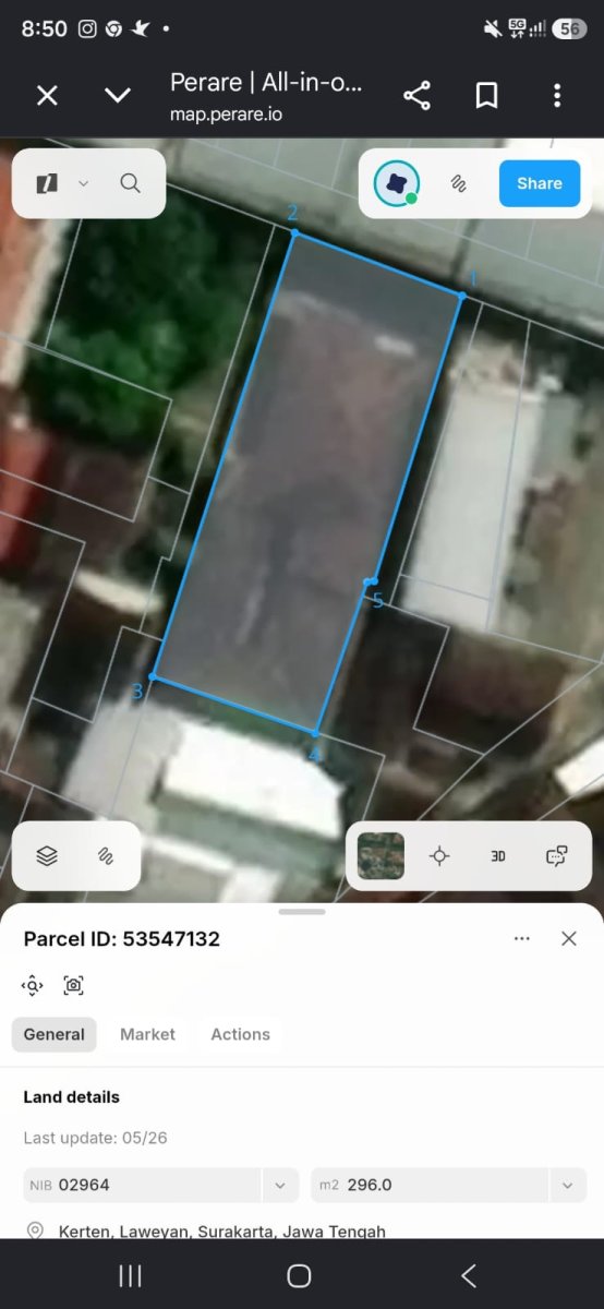 RUMAH HITUNG TANAH – Dekat Jl. Sam Ratulangi, Manahan, Kerten, Laweyan, Solo - Foto 2
