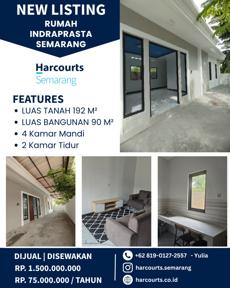 Rumah Istimewa di Sayap Indraprasta Pusat Kota Semarang - Strategis, Carport Luas dan Siap Jual / Sewa!