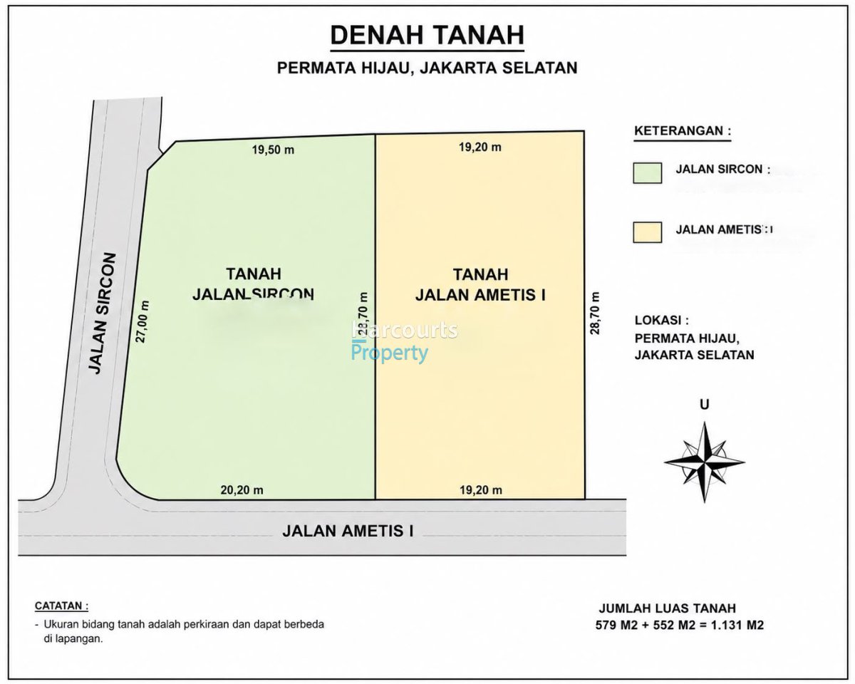 Dijual Tanah Kavling Area Permata Hijau