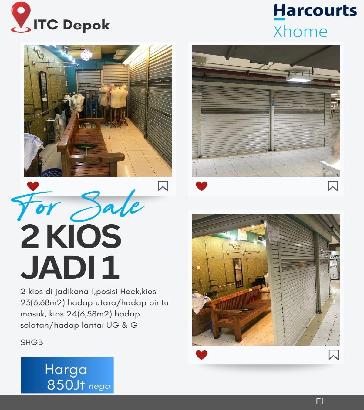 Dijual 2 kios jadi 1 di ITC Margonda Depok - Foto 5