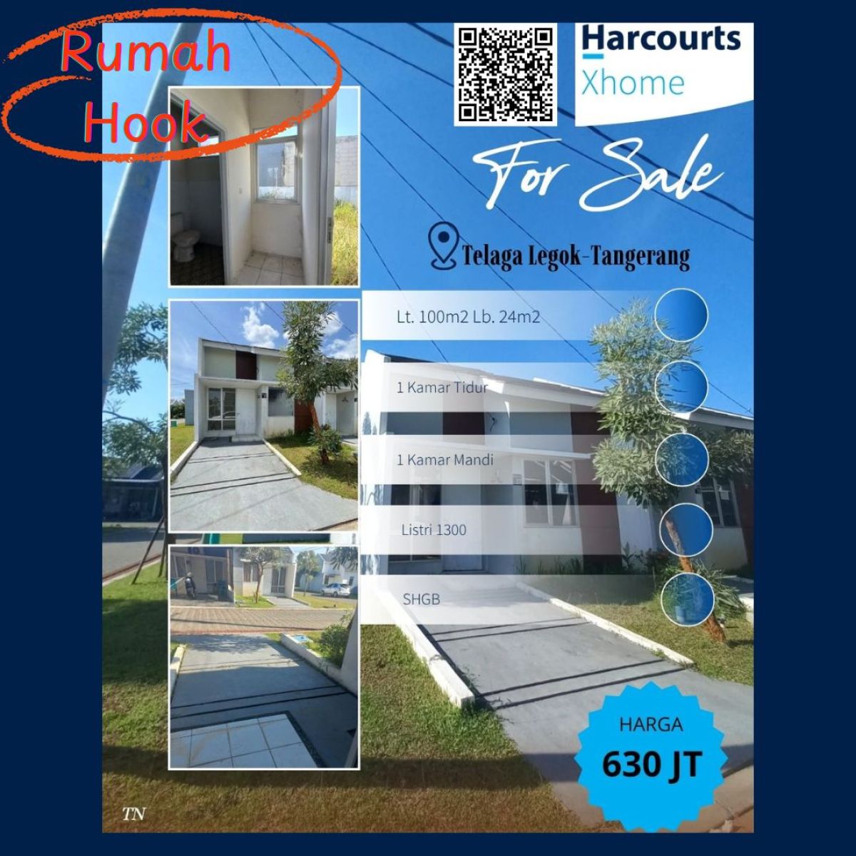 Dijual rumah hook di Perum Telaga Legok Tangerang