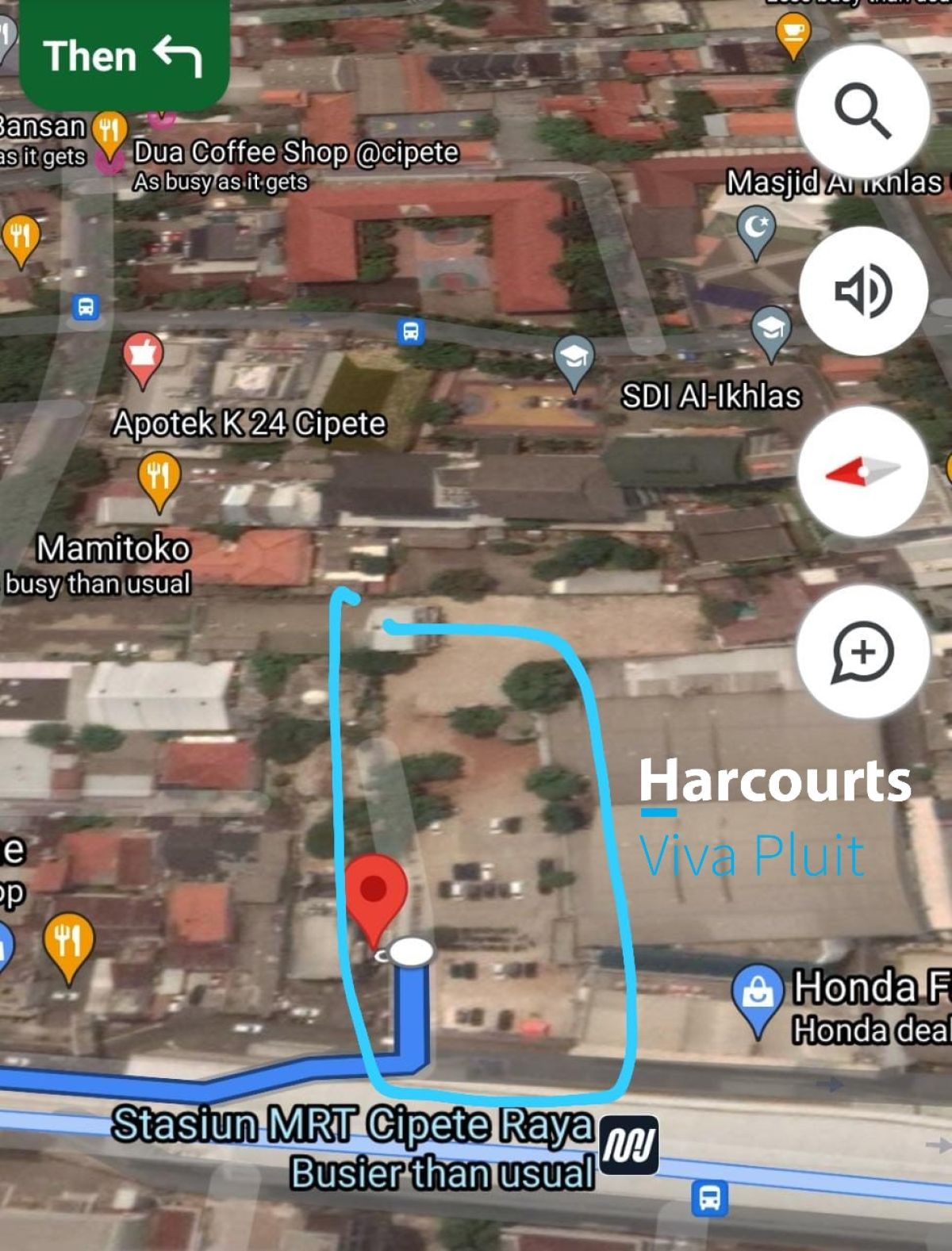 Dijual Lahan Kosong di Cipete, Jakarta Selatan. Lokasi Strategis, Dekat MRT